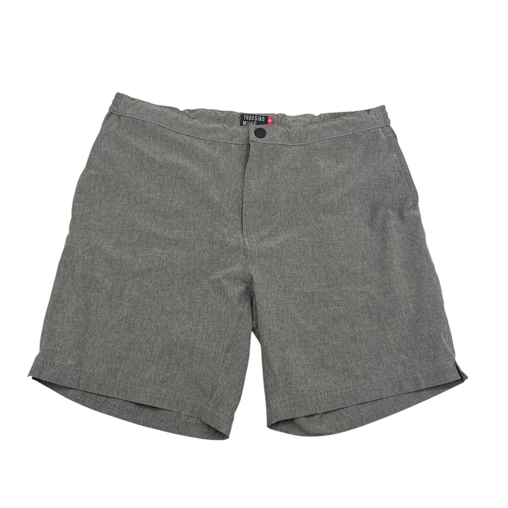Thousand Miles Mens All Day Shorts Grey Stretch Travel Lightweight Size L